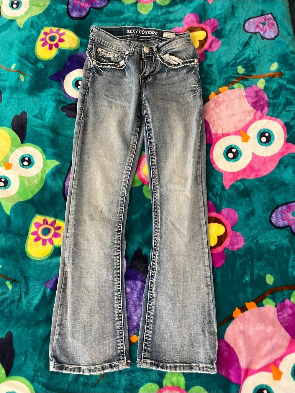Sexy Couture Women's Light Gray Bootcut Jeans